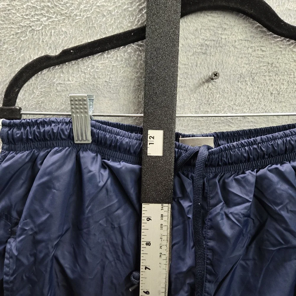 VINTAGE Nike Men Activewear Pants 2XL Navy Windbreaker Lined Logo Y2K READ